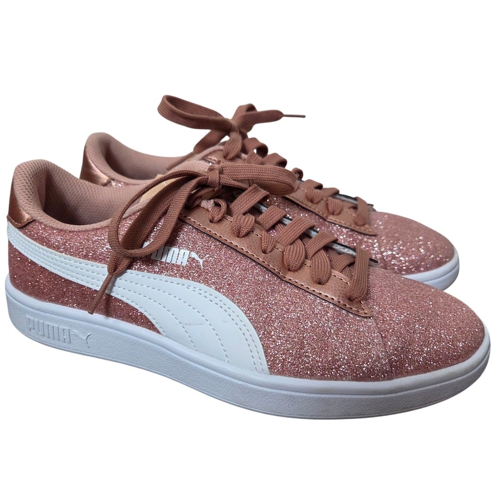 Puma Rose Gold & White Sparkle Sneakers Kids size 6